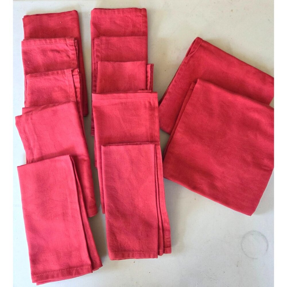 Le Jacquard Français French Provence Red Cloth Napkins 12 set Cotton